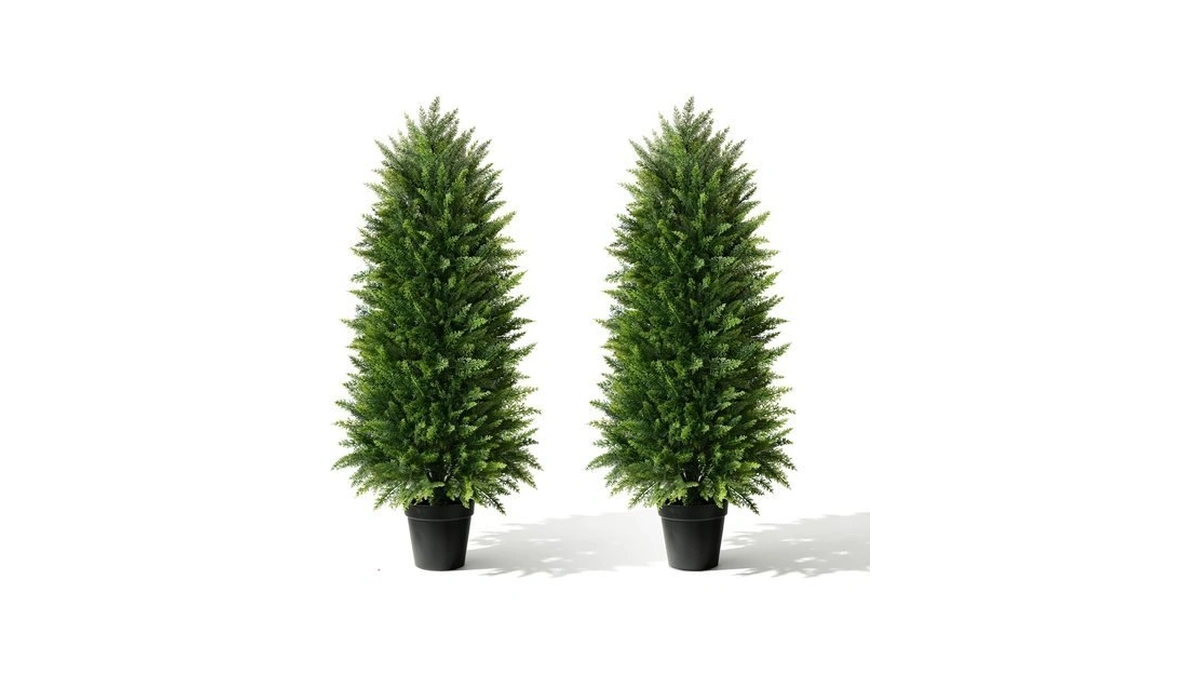 Mavis's Diary 3ft Artificial Cedar Topiary Trees (2 Pack) –
