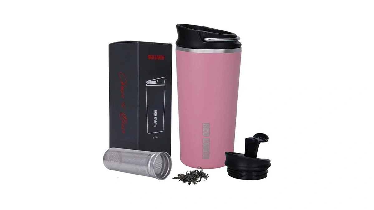 Gint 17oz Travel Tea Mug With Infuser, 2 Lids. Vacuum