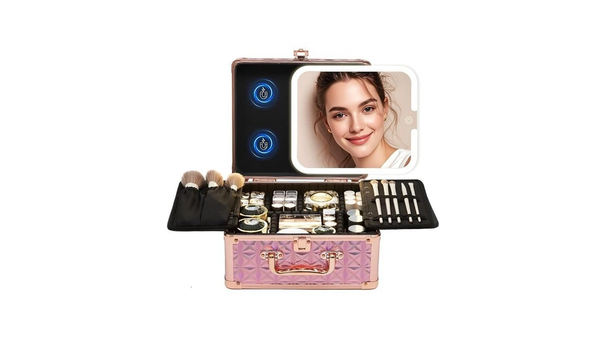 Yooaye Makeup Box With Detachable Lighted Mirror–travel Train Case, Cosmetic