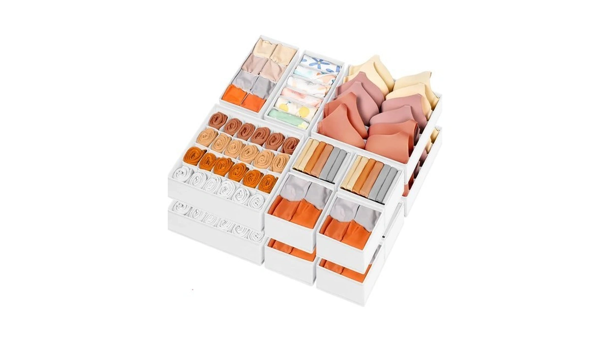 Criusia Drawer Organizer Clothes, 16 Pack Dresser Organizer Bins For