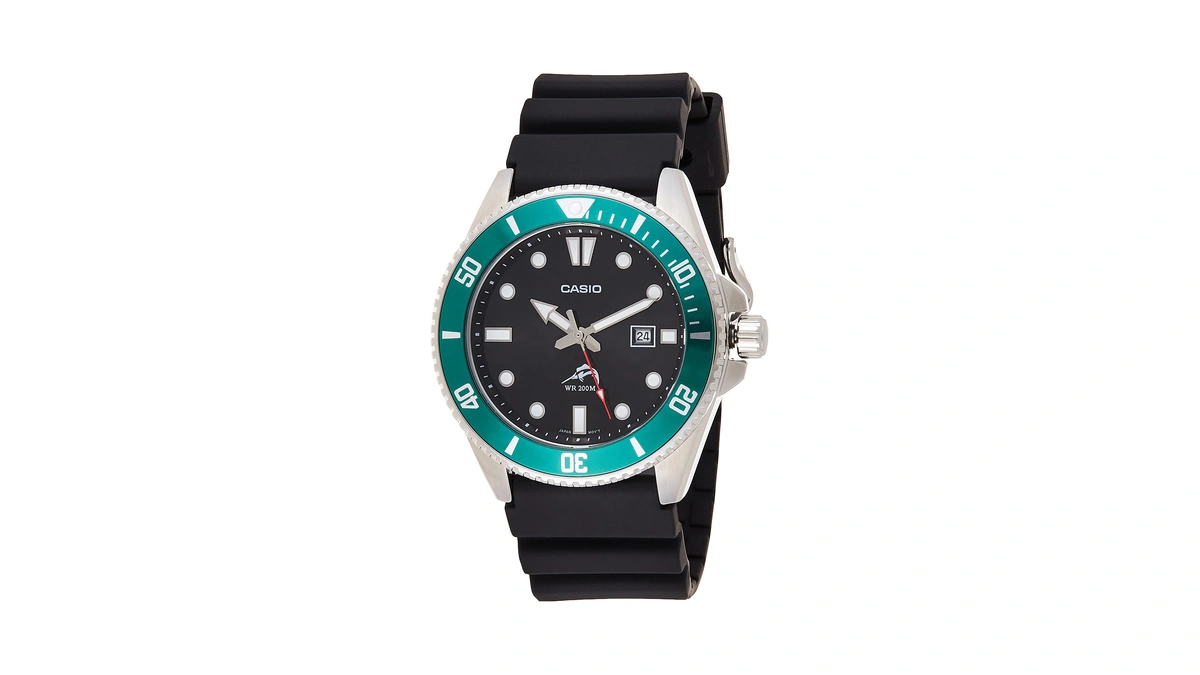Casio Men's Stainless Steel Quartz Sport Watch With Resin Strap,