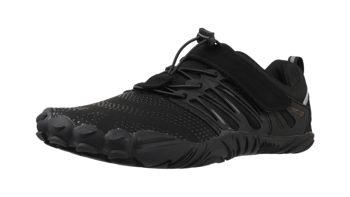 Whitin Men's Trail Running Minimalist Wide Toe Box Shoes Black