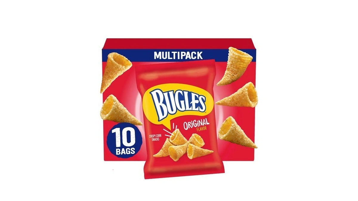 Bugles Crispy Corn Snacks, Original, Multipack Of Bags, 10 Ct,