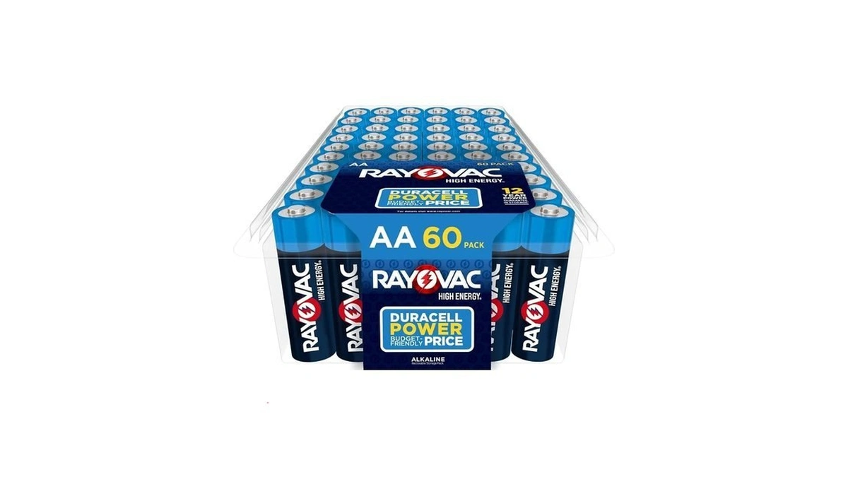 Rayovac Aa Batteries, Double A Battery Alkaline, 60 Count