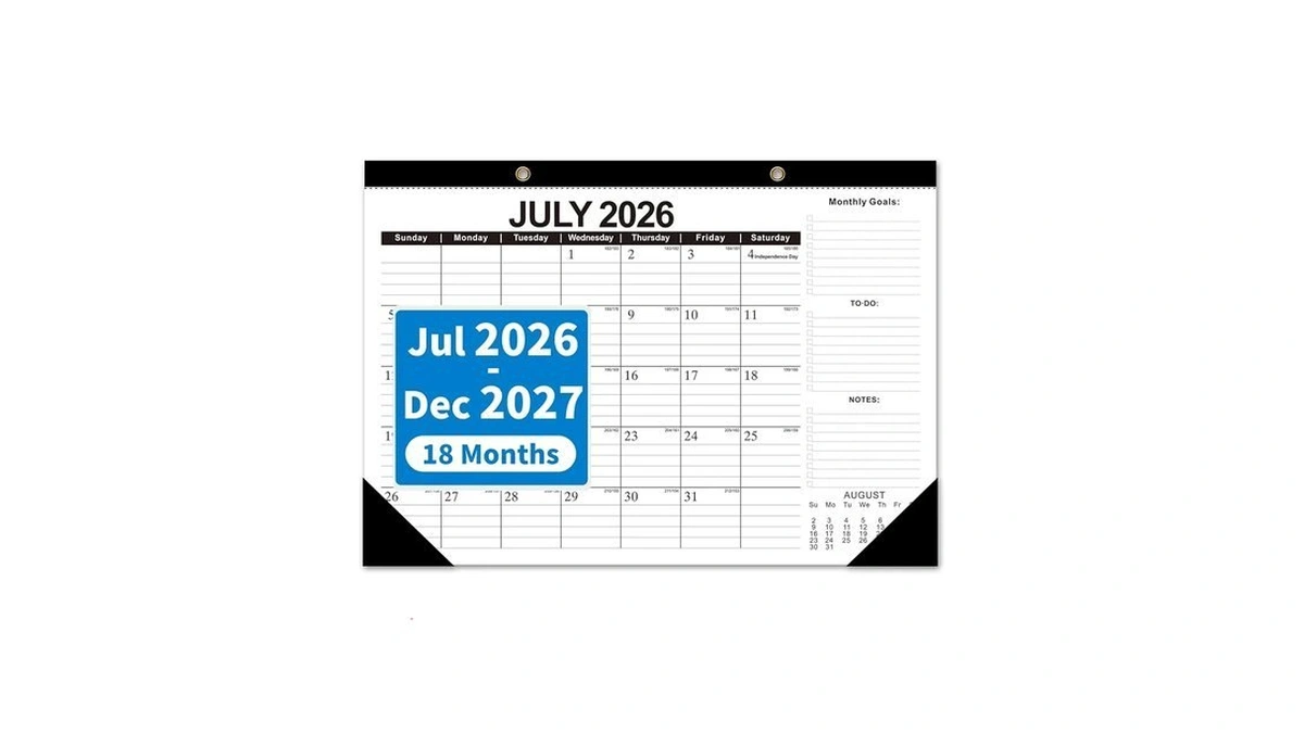Mzd8391 Desk Calendar 2026-2027, Jul 2026-dec 2027 (18 Months), 17"