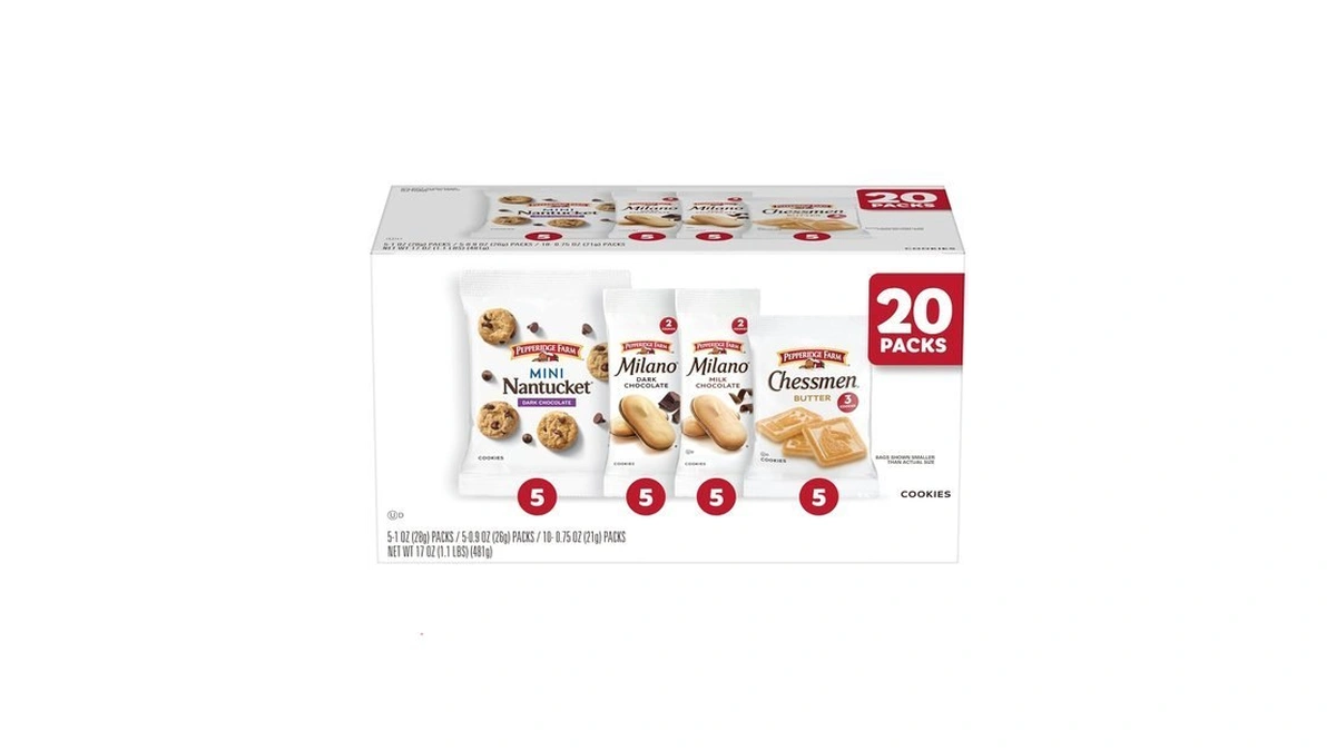 Pepperidge Farm Cookies Variety Pack, Snack Packs, 20 Pk