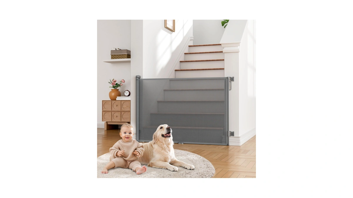 Babepai Retractable Baby Gates Extra Wide | 55" Wide X