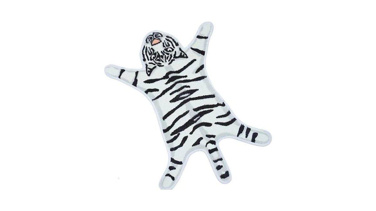 Tiger Print Bath Mat For Bathroom, Faux Tiger Non-slip Bathroom
