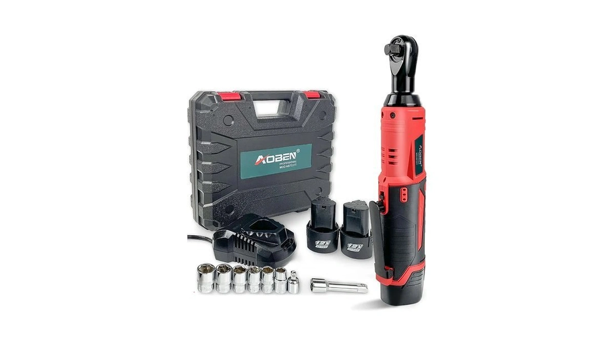 Aoben Cordless Electric Ratchet Wrench Set, 3/8" 12v Power Ratchet