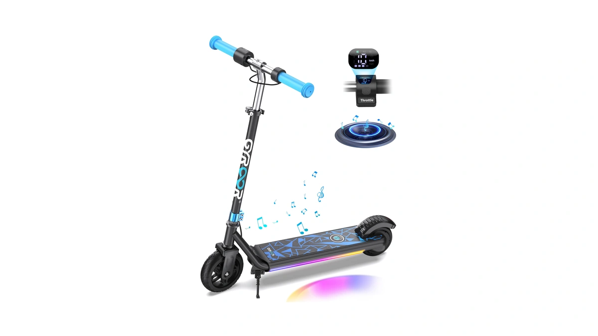 Gyroor Kids Electric Scooter 150w Motor Led Display H30max Blue