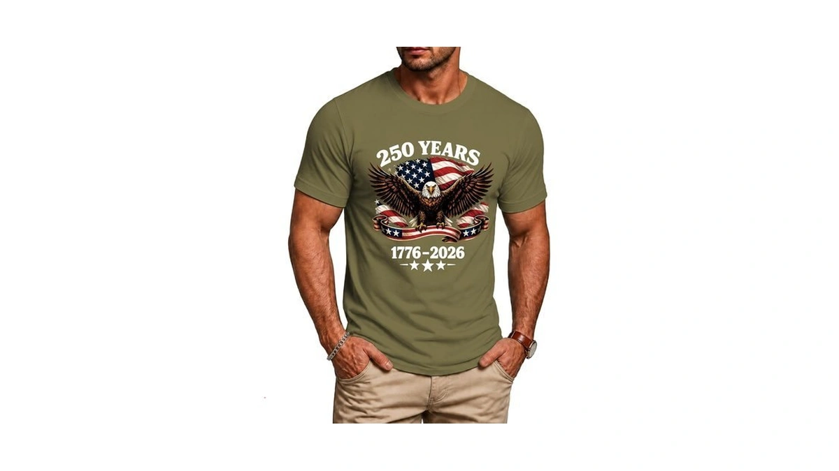 Kesihan 250th Anniversary Usa 1776-2026 Patriotic Eagle T Shirt