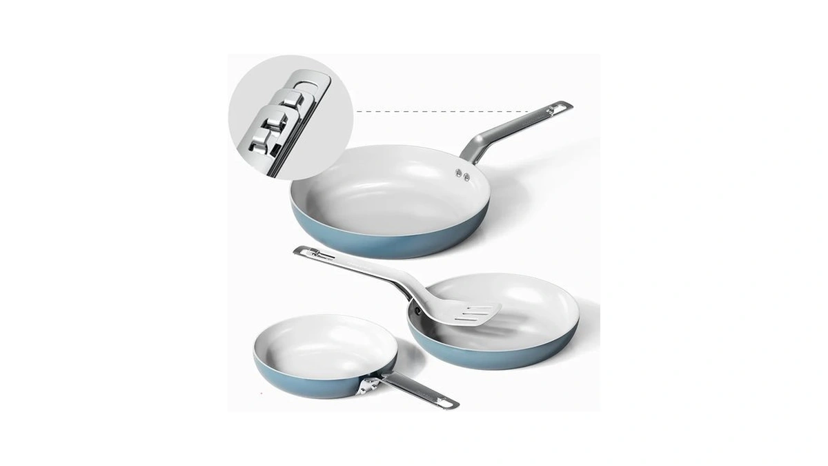 Stackbear Nonstick Frying Pans Skillets, 3 Pcs Ceramic Coating Pans