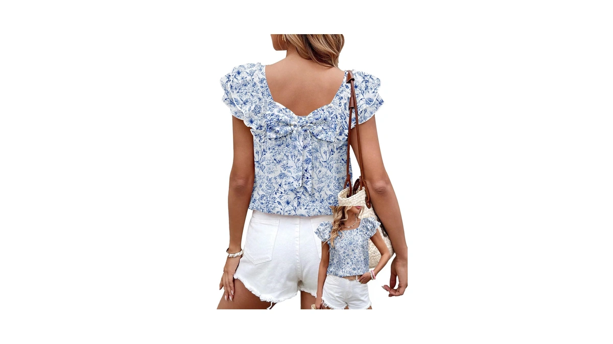 Falechay Summer Tops For Women Fashion Crewneck Wrinkles Outfit M