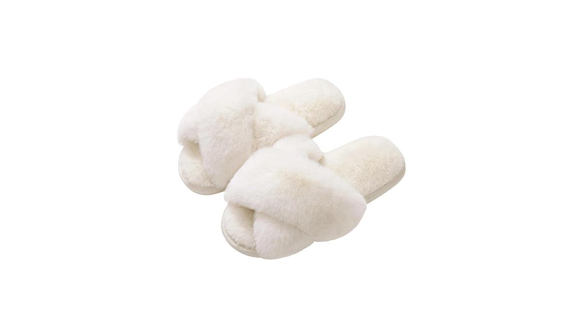 Evshine Memory Foam Fuzzy House Slippers For Women