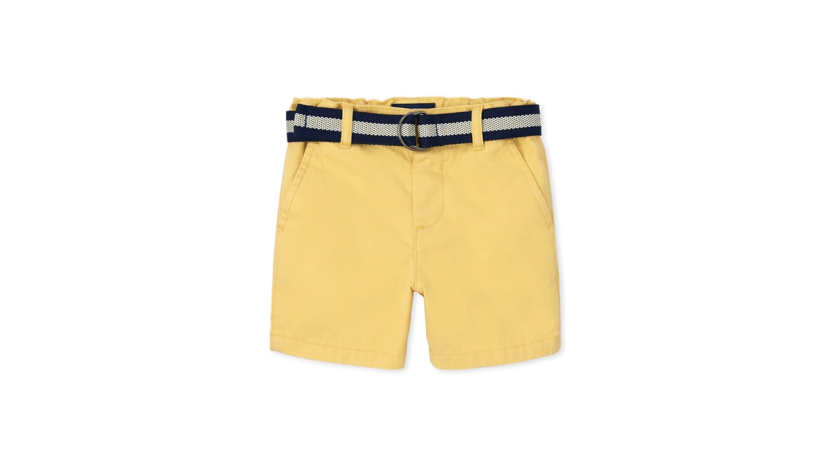 The Children's Place,baby And Toddler Boys Belted Chino Shorts,banana Pudding,9-12mos