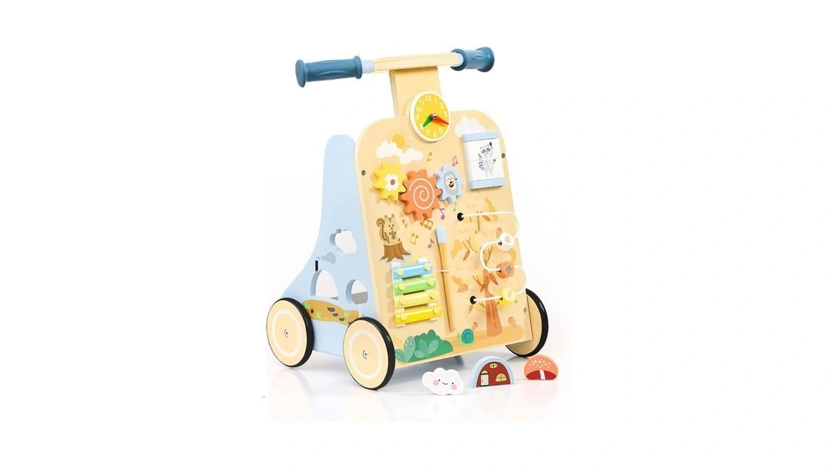 Baby Walker With 7-in-1 Montessori Activity Center For Toddlers