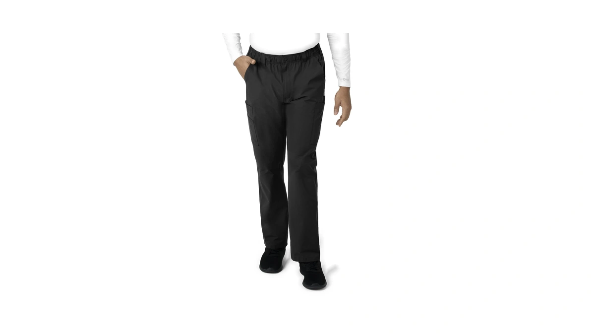 Carhartt Force Essentials Men's Straight Leg Cargo Scrub Pant, Black,