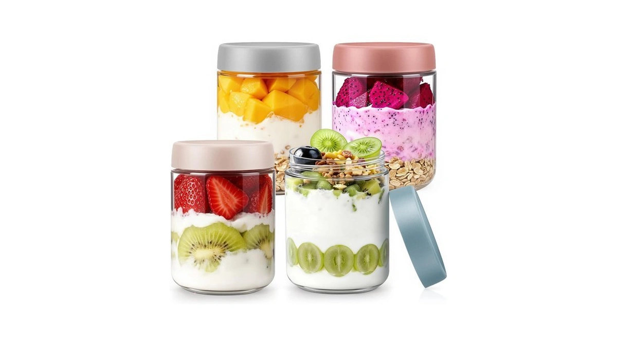 Overnight Oats Containers With Lids And Spoon For Food Storage