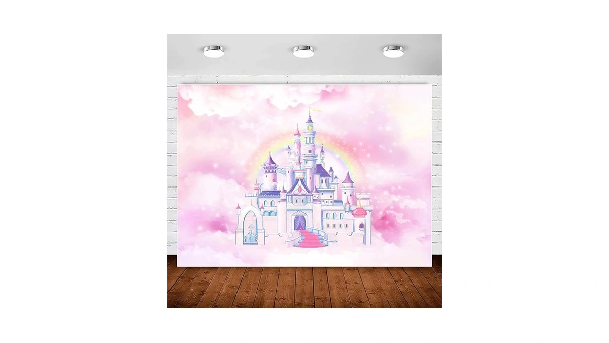 Pink Princess Castle Backdrop For Girls Birthday,fairy Princess Birthday Backdrops