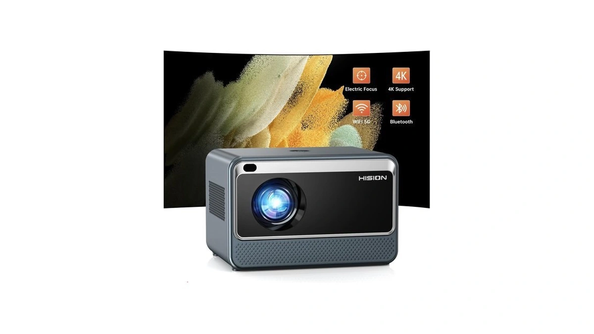 Hision Wifi Bluetooth Projector With Electric Focus, Native 1080p Full