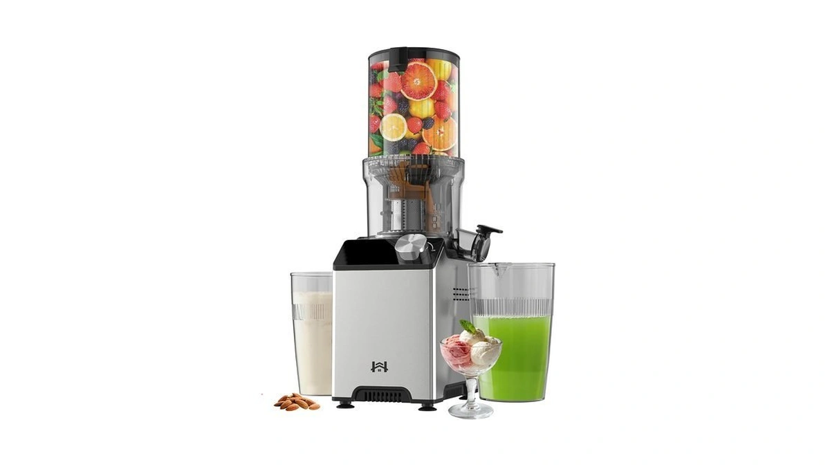 Whuto Cold Press Juicer, Wide Feed Chute Juicer Machines, Stainless