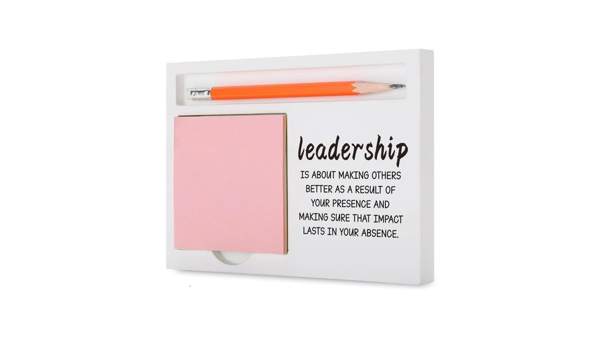 Leadership Appreciation Gift Desk Organizer With “presence And Impact” Quote