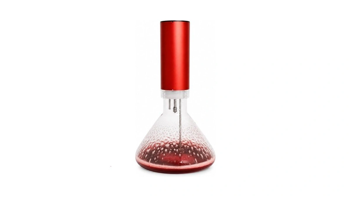 Fogland Electric Wine Decanter, 1500ml (50oz), Frosted Aluminum Alloy (red)