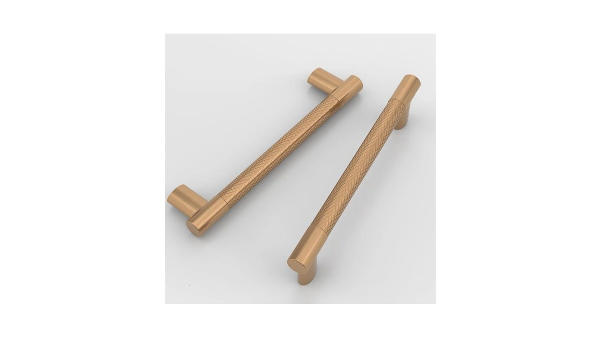 Romatee 10 Pack 5 Inch(128mm) Knurled Champagne Bronze Kitchen Cabinet