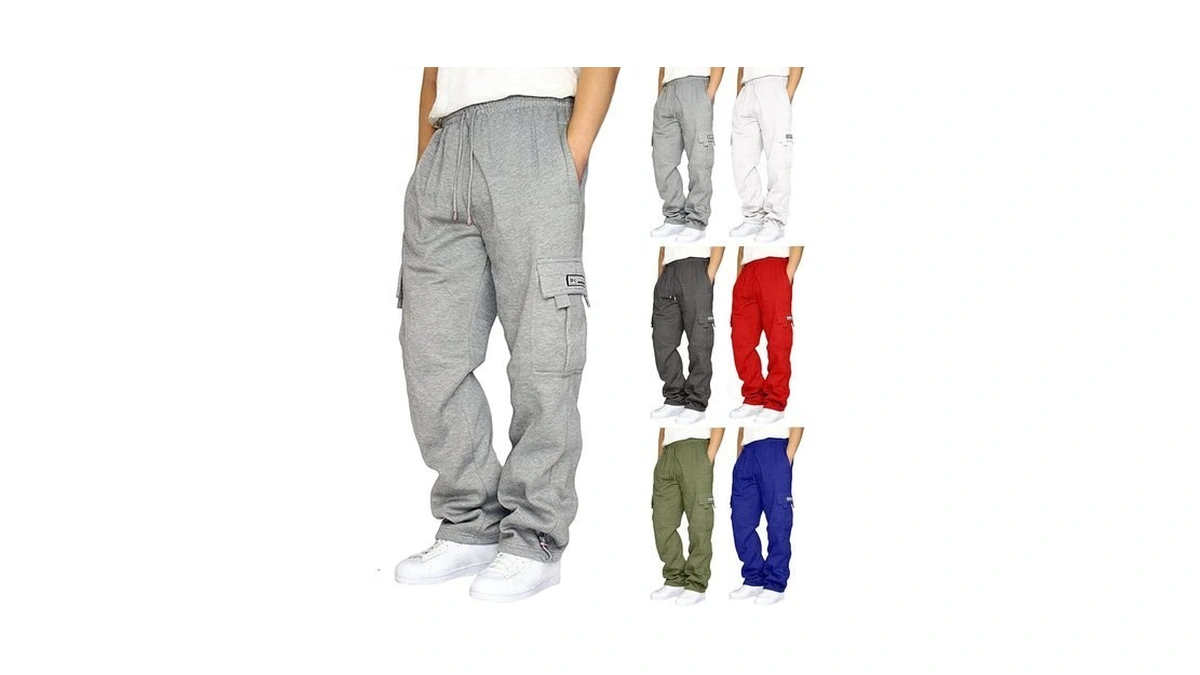 Cargo Sweatpants Mens Plus Size Wide Leg Running Workout Jogger