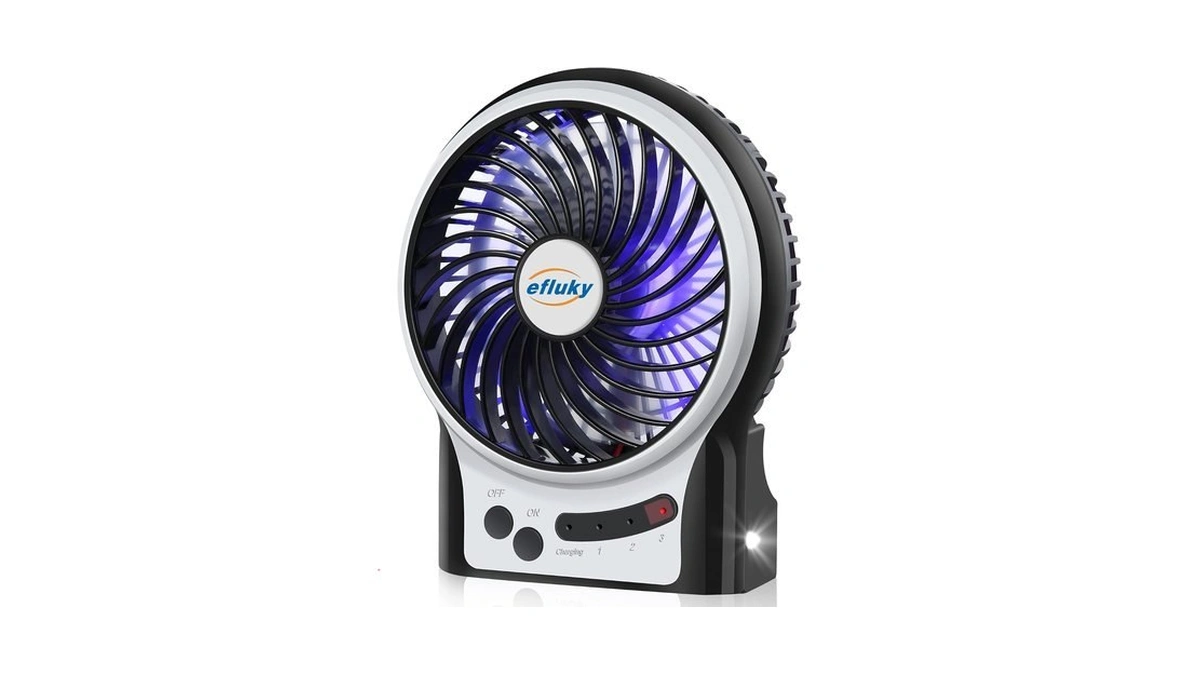 Efluky 4.9-inch Mini Desk Fan - 3 Speeds, Rechargeable Battery/usb