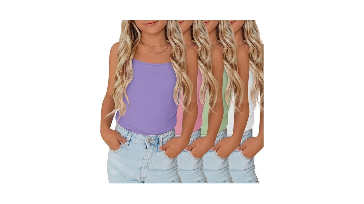 Amazon : Yooaurvox 4 Pack Girls Camisole Tank Top