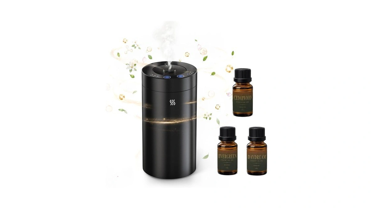 Waterless Essential Oil Diffuser With 3 Fragrance Oils Battery Operated