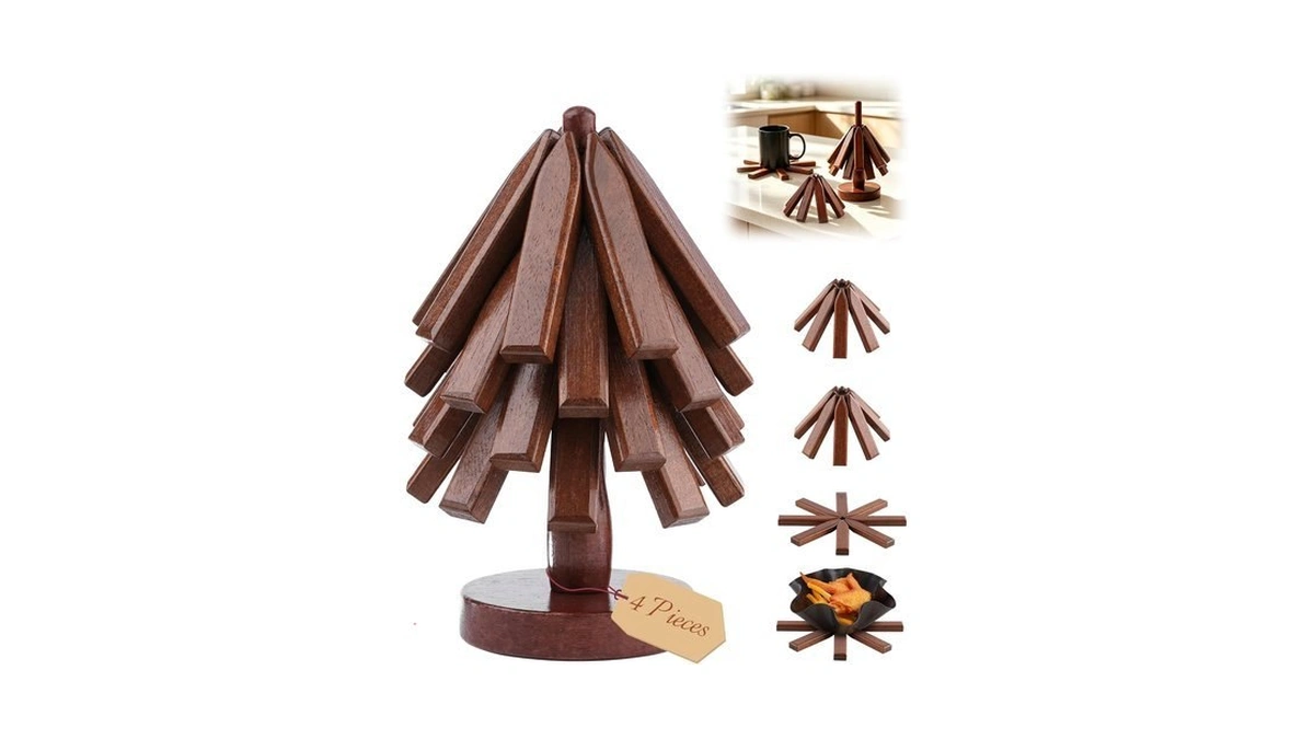 Wooden Trivets Tree For Hot Dishes, Wood Coaster For Hot