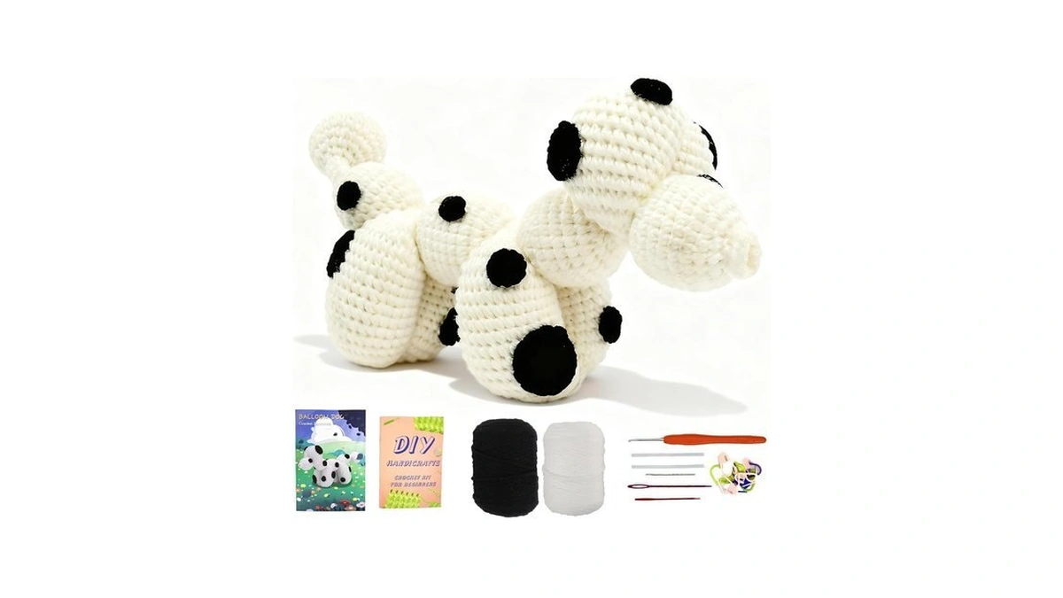 Dog Crochet Kit For Beginners, Larger Size Amigurumi Starter Kit