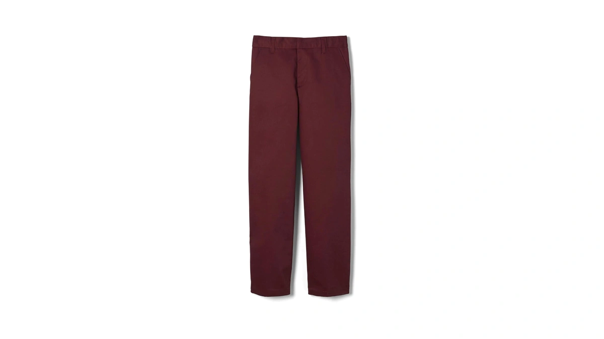 French Toast Boys' Adjustable Waist Relaxed Fit Twill Pant, Burgundy,