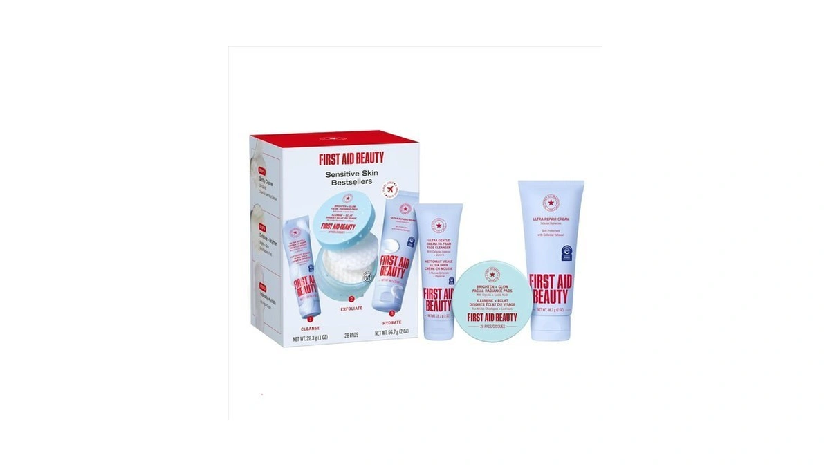First Aid Beauty Sensitive Skin Skincare Routine Set, Ultra Gentle