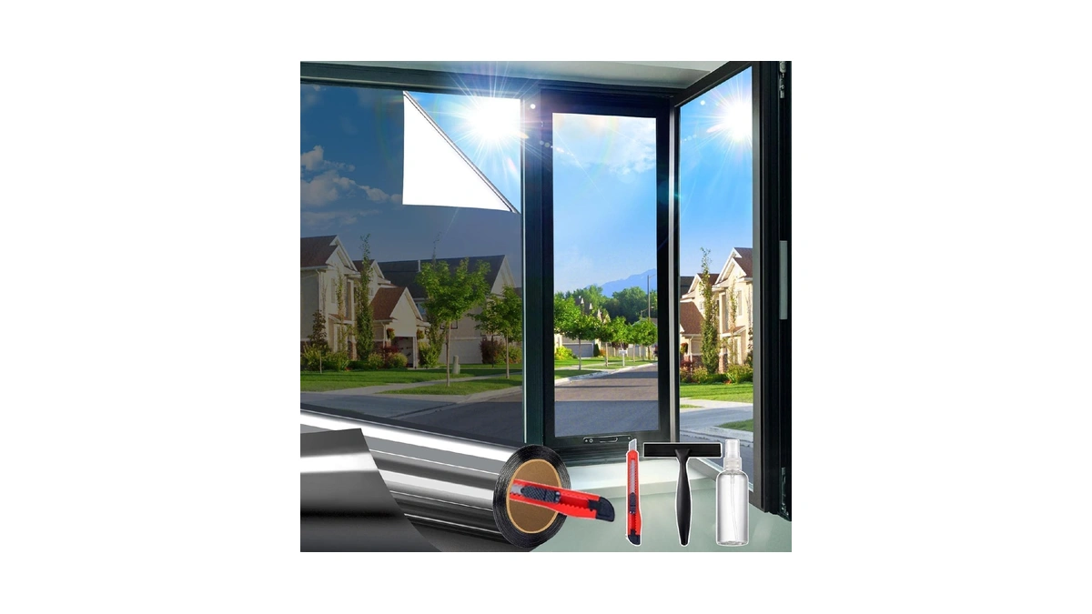 Upgraded One Way Window Privacy Film Sun Heat Blocking, 17.5"