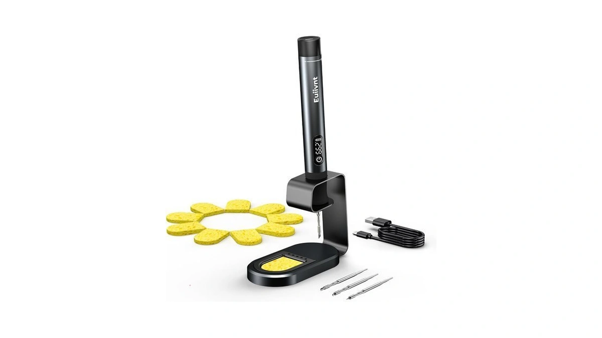 Euiivnt Cordless Soldering Iron Kit, 2600mah Rechargeable, Led Display