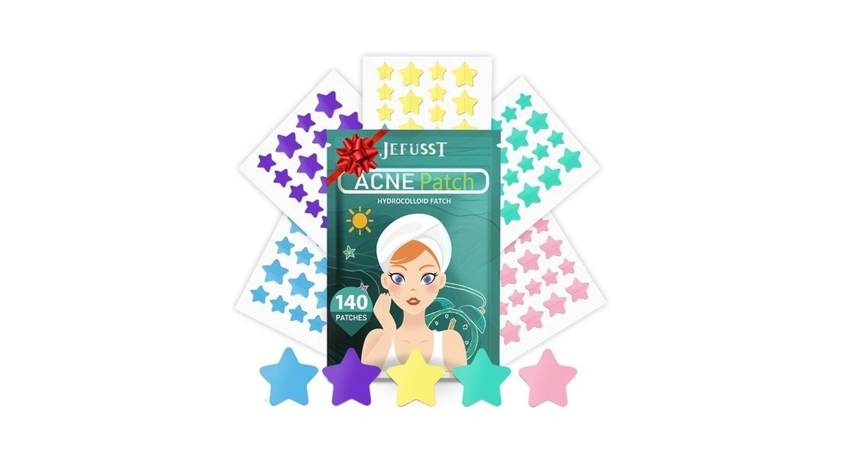 Jefusst Star Acne Pimple Patch 140 Counts, Hydrocolloid Acne Patches