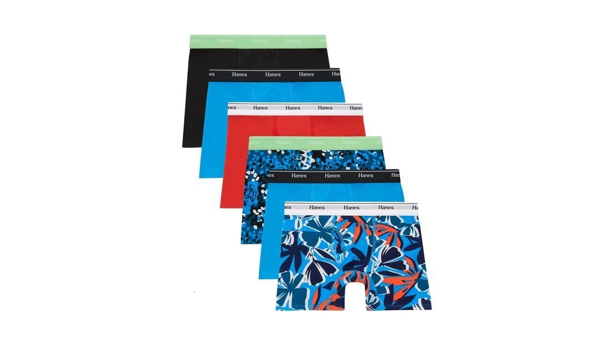 Hanes Boys' Originals Boxer Briefs, Stretch Cotton Underwear, Assorted, 6-pack