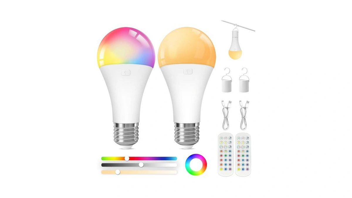 Rechargeable Light Bulbs With Remote, E26 A19 40w Equivalent Led