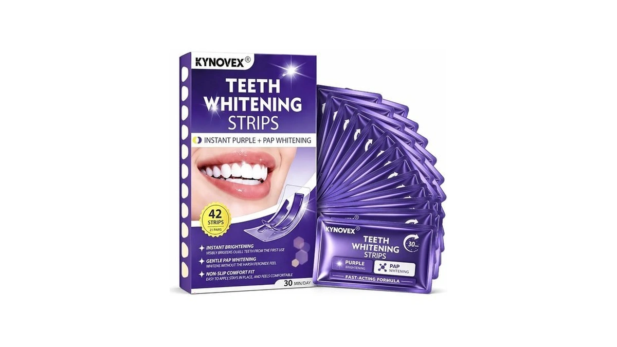 Purple Teeth Whitening Strips, 42 Strips (21 Pairs), Purple Tone