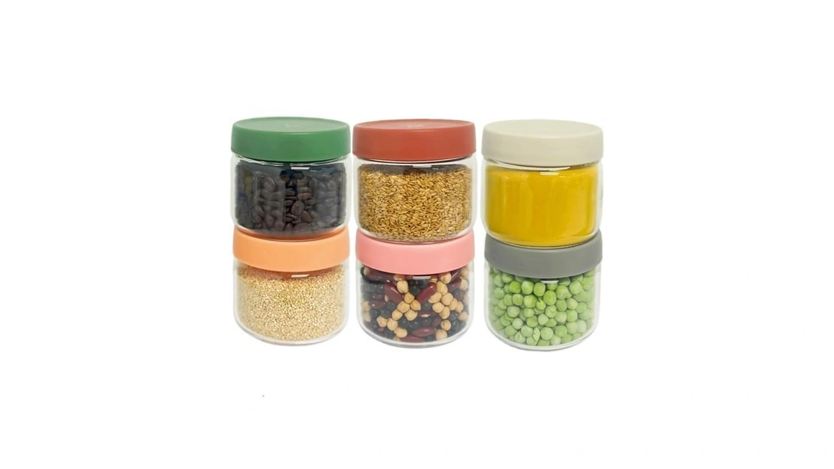 Iyayayuanyuan 6 Pk 10oz Borosilicate Glass Jars, Airtight Lids, Wide