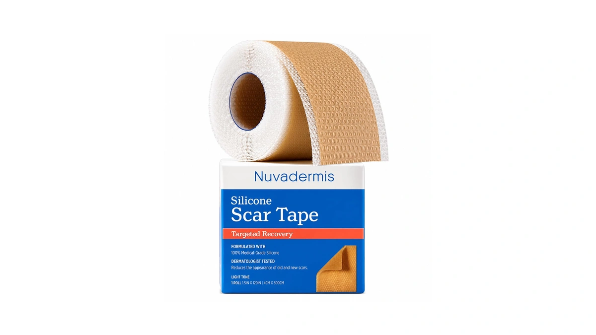 Nuvadermis Silicone Scar Tape For Surgical Scars, 10 Ft Roll,