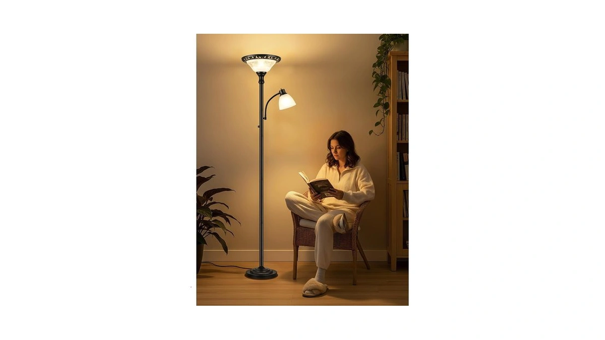 Torchiere Floor Lamps For Living Room With Child Light, 71"