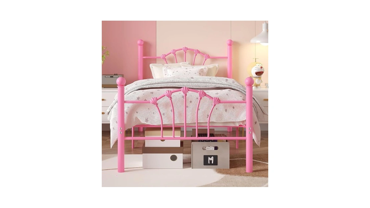 Vecelo Twin Size Bed Frame, Heavy-duty Metal Bedframe With Shell