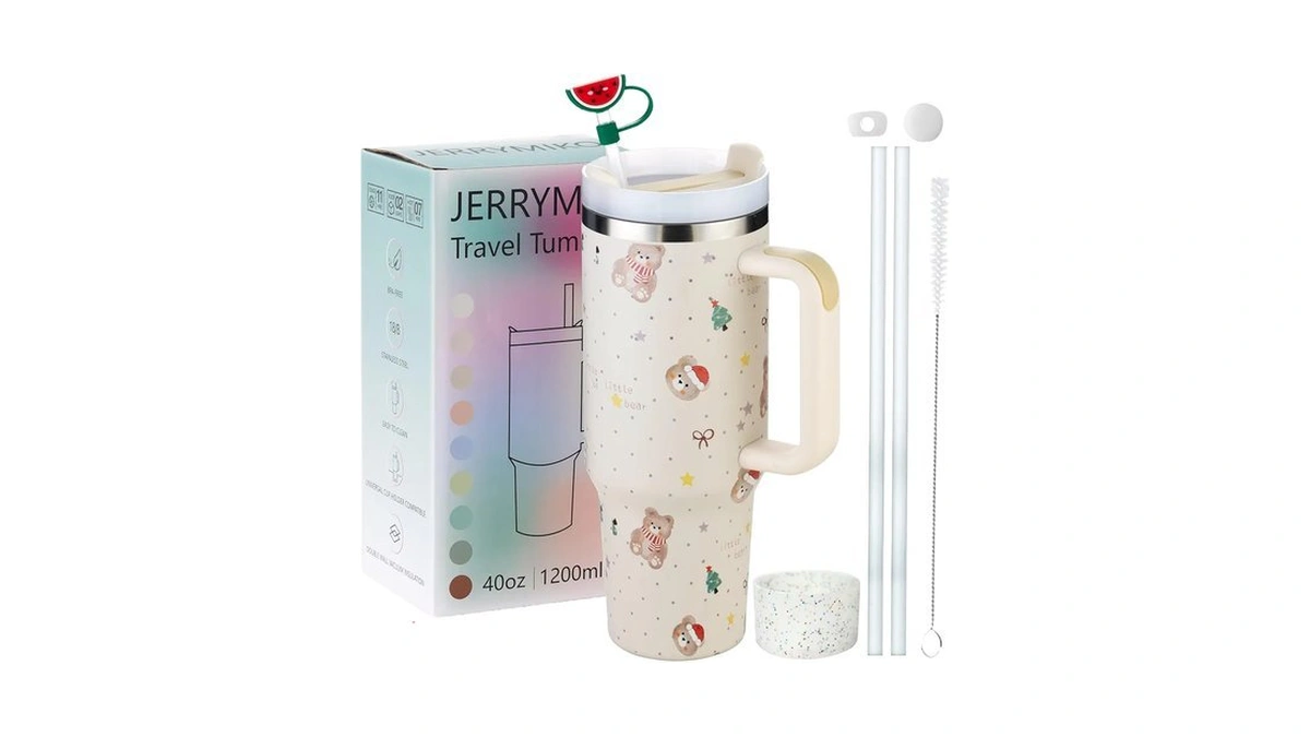 Jerrymiko 40 Oz Tumbler With Handle And Straw Lid,simpl Moder