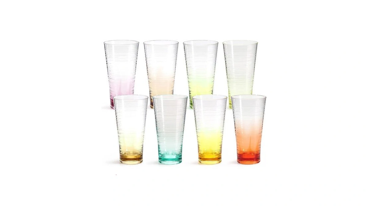 Wowproliv 8-piece Ombre Plastic Tumblers Set - 20 Oz Large