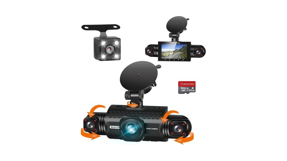 Topgoose 4 Channel Dash Cam 360° View 5g Wifi &