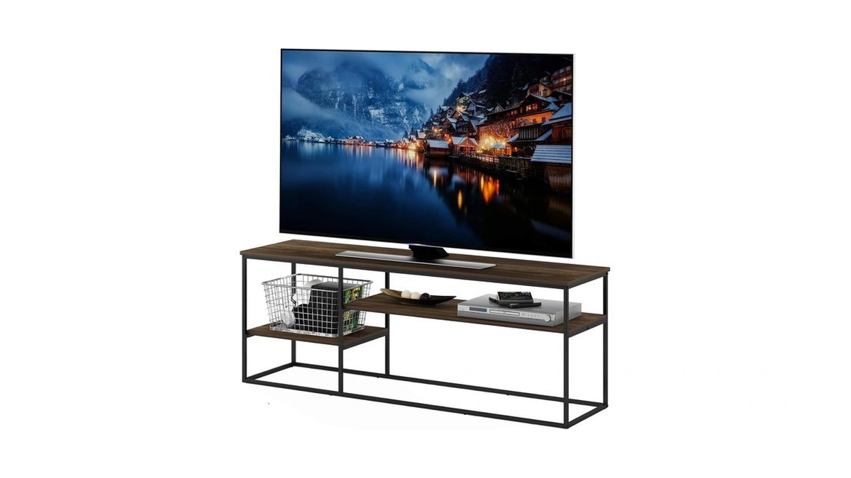 Furinno Moretti Modern Lifestyle Tv Stand, Columbia Walnut